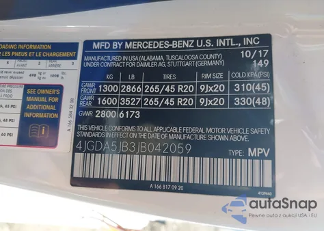 2018 Mercedes-Benz Gle 350 z USA, uszkodzony, nr VIN 4JGDA5JB3JB042059